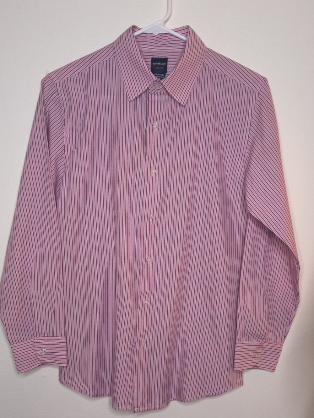 Arrow Youth Pink and Navy Pinstripe Dress Shirt